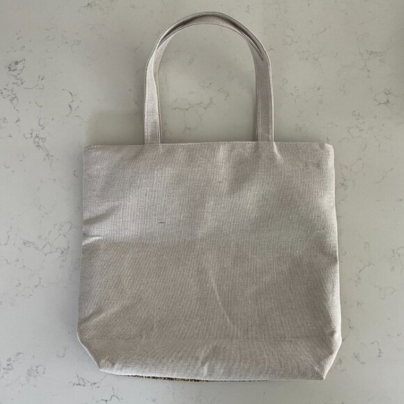 Textured Landscape Print Lined Zip Closure Shopping Utility Tote Bag Multi Color - Picture 3 of 9